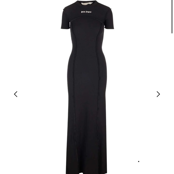 Palm Angels Logo Embroidered Open Back Maxi Dress - Picture 1 of 5